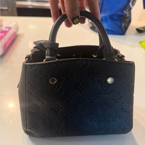 Louis Vuitton Black Embossed Mini Top-Handle Bag